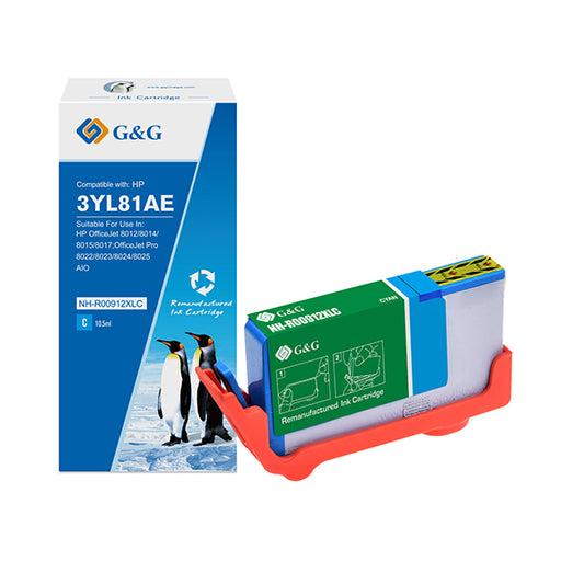 G&G - NH-R00912XLC - GG - Cartuccia ink Compatibile per HP 912XL - Ciano