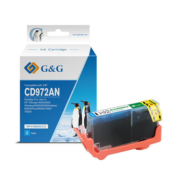 G&G - NP-H-0920XLC-D - GG - Cartuccia ink Compatibile per HP 902XL - Ciano