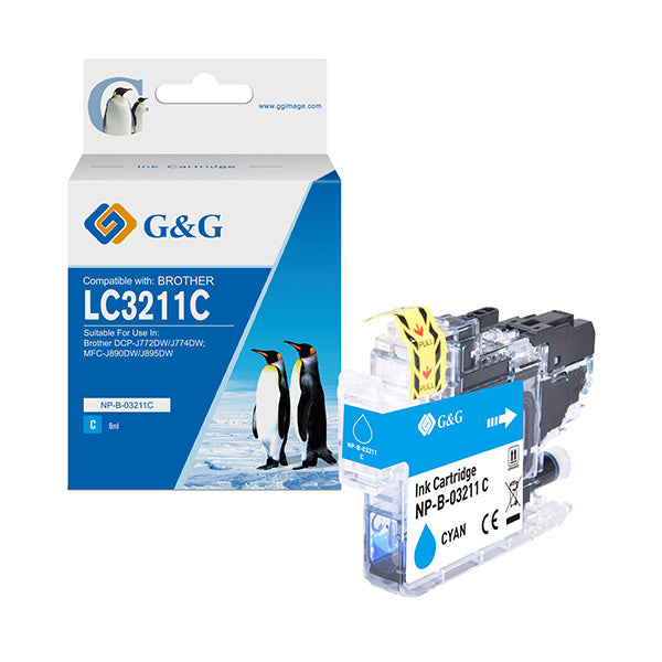 G&G - NP-B-03211C - GG - Cartuccia ink Compatibile per Brother DCP-J772DW-J774DWMFC-J890DW -Ciano