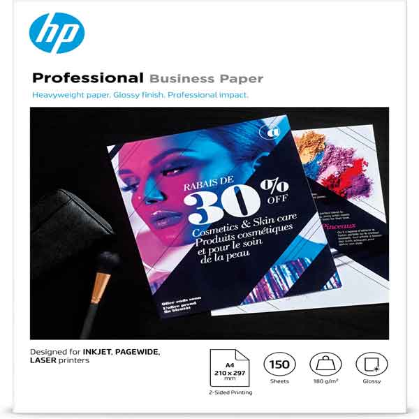 HP - 3VK91A - Hp - Confezione da 150 fogli carta professionale lucida HP per getto d'inchiostro A4 - 3VK91A