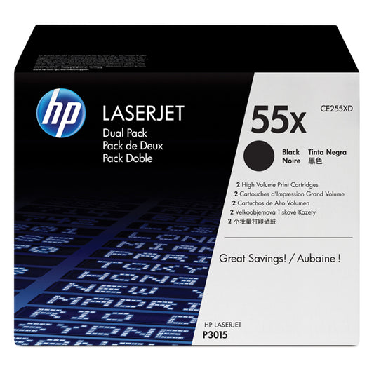 HP - CE255XD - Hp - Confezione 2 Toner originale - 55X - Nero - CE255XD - 12.500 pag-cad