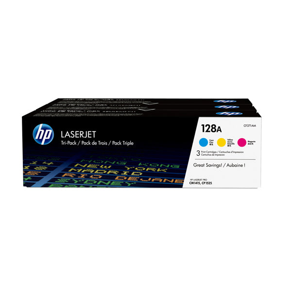 HP - CF371AM - Hp - Confezione 3 Toner originale - 128A - C-M-Y - CF371AM - 1.300 pag cad