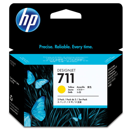 HP - CZ136A - Hp - Confezione 3 cartucce ink originale - 711 - Giallo - CZ136A - 29ml cad