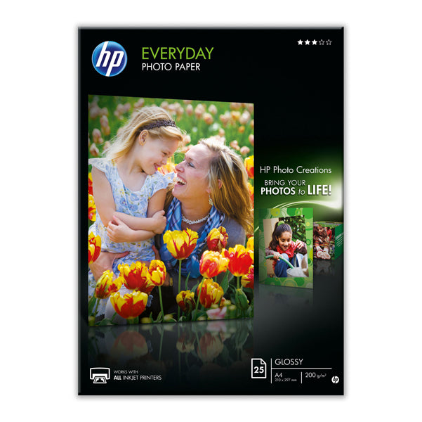 HP - Q5451A - Hp - Confezione da 25 Fogli Carta originale fotografica lucida Hp Everyday - per inkjet - A4 - 210 x 297 mm - Q5451A