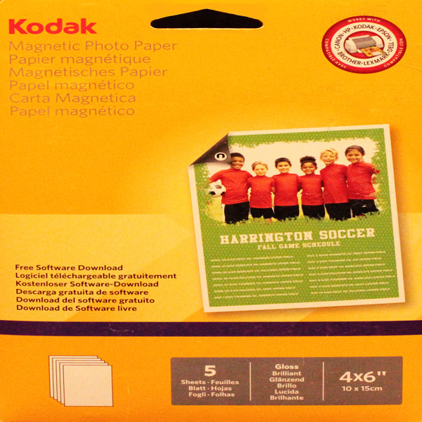 KODAK - 5740-020 - Kodak - Carta Fotografica Magnetica Lucida 10x15 cm 5 fogli - 5740-020
