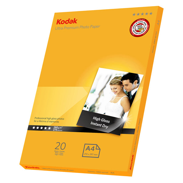 KODAK - 5740-085 - Kodak - Carta fotografica Ultra Premium lucida - A4 - 280 gr - 20 fogli - 5740-085