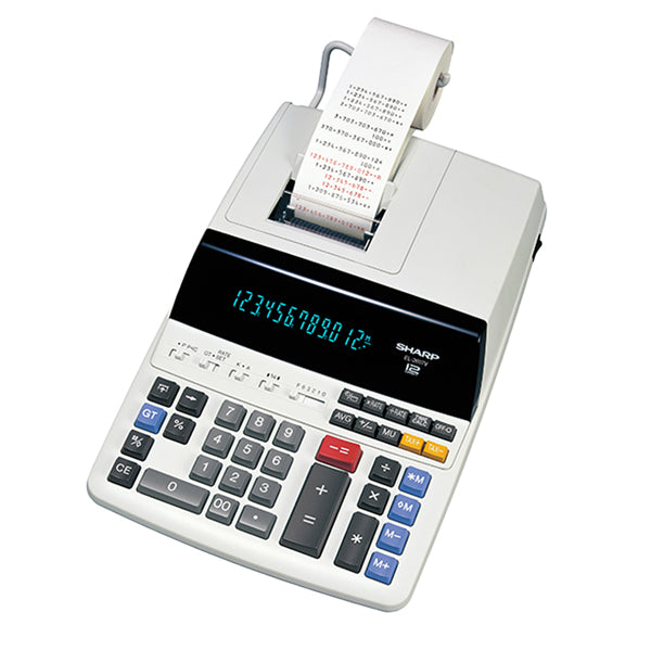 SHARP - EL2607V - Calcolatrice scrivente - 12 cifre - 2 colori di stampa - Sharp
