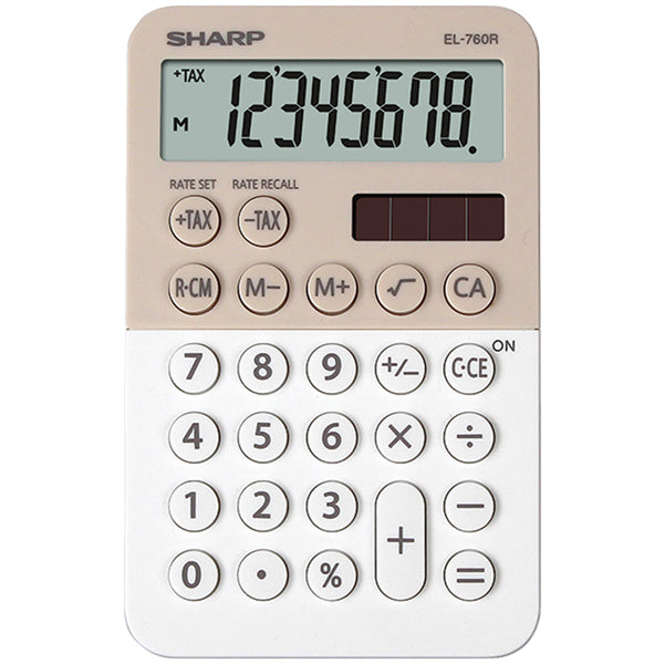 SHARP - EL760RBLA - Sharp - Calcolatrice tascabile EL 760R - 8 cifre - beige-bianco - EL760RBLA