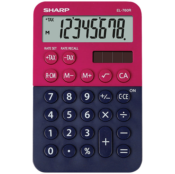 SHARP - EL760RBRB - Sharp - Calcolatrice tascabile EL 760R - 8 cifre - rosso-blu - EL760RBRB
