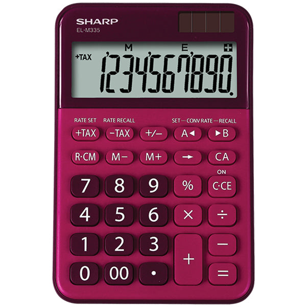 SHARP - ELM335 BRD - Sharp - Calcolatrice da tavolo EL M335 - 10 cifre - Rosso - ELM335 BRD