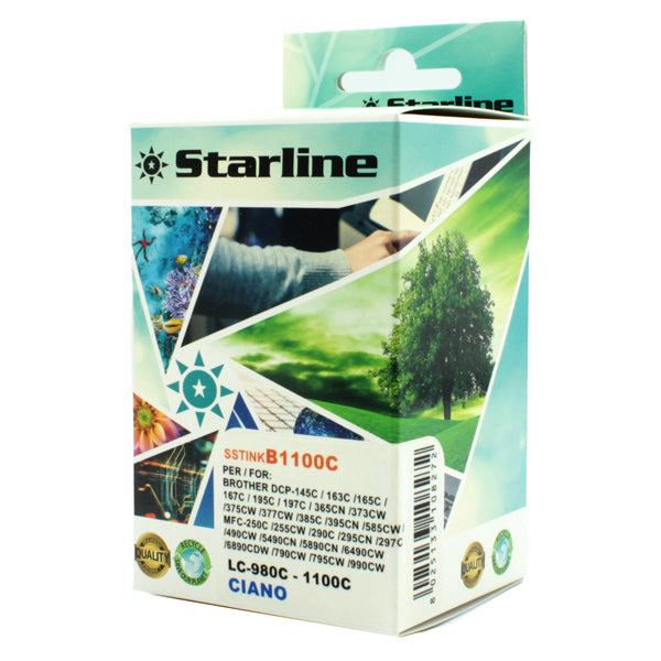 STARLINE - JNBR980C - Starline - Cartuccia ink - per Brother - Ciano - LC980C - 16ml
