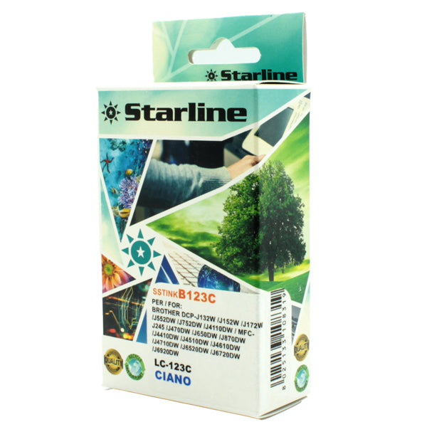 STARLINE - JNBR123C - Starline - Cartuccia ink - per Brother - Ciano - LC123C  - 10ml
