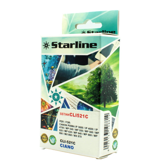 STARLINE - JNCA521C - Starline - Cartuccia ink - per Canon - Ciano - CLI521 C - 2934B001- 9ml