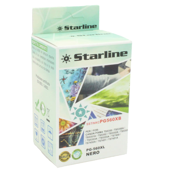 STARLINE - JRCA560XLB - Starline Cartuccia Nero PG-560XL _ Pag 350 - SSTINKCPG560XB -  Conf. da 1 Pz.