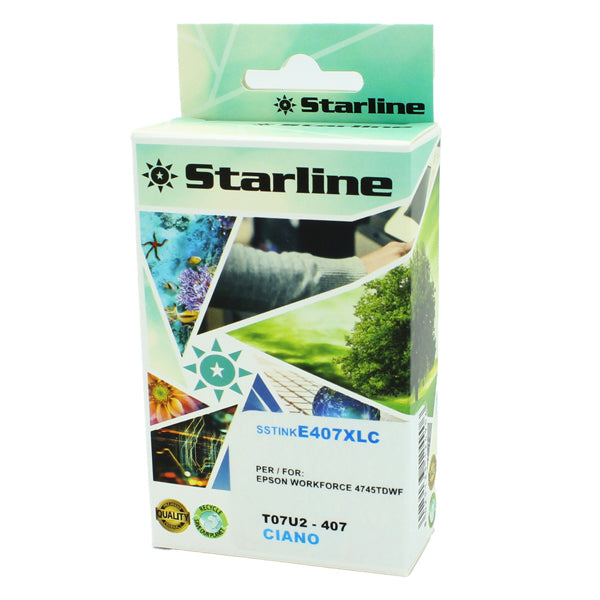STARLINE - JNEP407C - Starline - Cartuccia Ink compatbile per Epson 407 - Ciano - 26ml