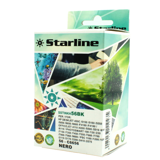 STARLINE - JRHP56 - Starline - Cartuccia ink Compatibile - per HP 56 - Nero -C6656AE