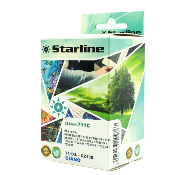 STARLINE - JNHP711C - Starline - Cartuccia ink Compatibile - per HP 711 - Ciano - CZ130A - 26ml