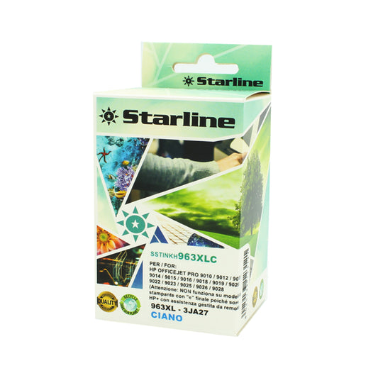 STARLINE - JRHP963C - Starline - Cartuccia Ink Compatibile per HP 963 XL - Ciano - 58ml