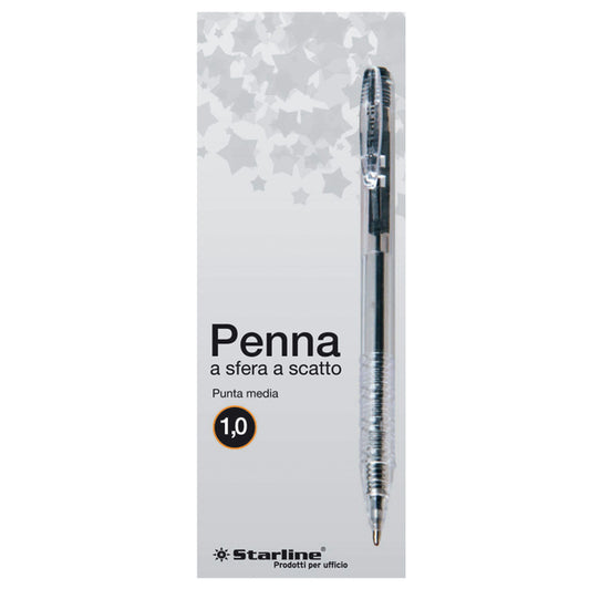 STARLINE - 5603 - Penna a sfera a scatto - punta 1,0mm - nero  - Starline - conf. 20 pezzi