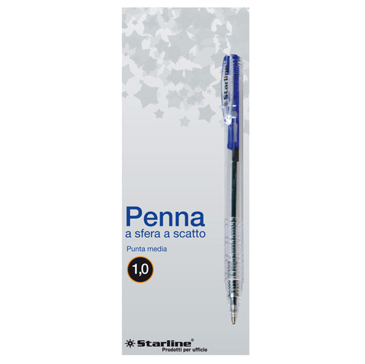 STARLINE - 5604 - Penna a sfera a scatto  - punta 1,0mm - blu - Starline - conf. 20 pezzi