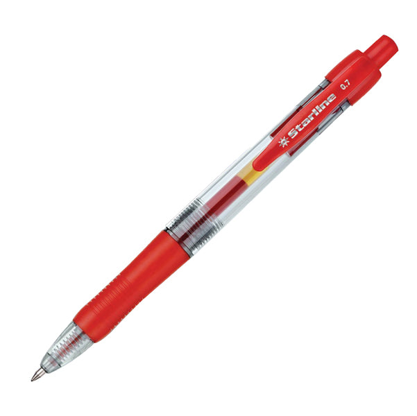 STARLINE - STL1210 - Penna a sfera a scatto con inchiostro gel - punta fine 0,7mm - rosso - Starline