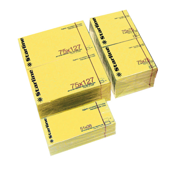 STARLINE - Q900051 - Blocchetto biglietti adesivi - giallo - 50 x 40mm - 70gr - 100 fogli - Starline