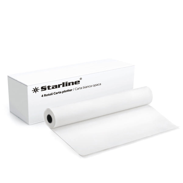 STARLINE - STL2532 - Carta plotter - stampa inkjet - 610 mm x 50 mt - 90 gr - opaca - bianco - Starline