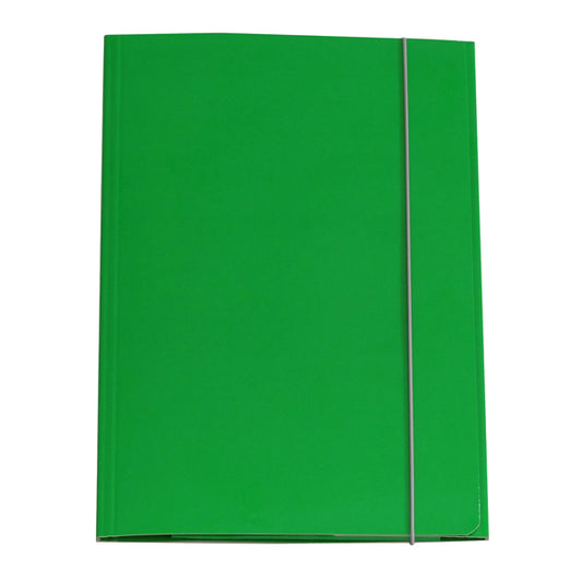 STARLINE - OD0032LBXXXAE03 - Cartellina con elastico - cartone plastificato - 3 lembi - 25x34 cm - verde - Queen Starline