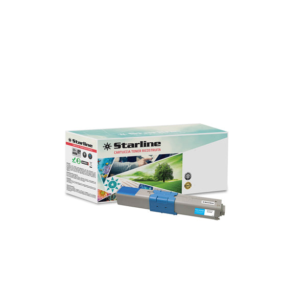 STARLINE - K15678TA - Starline - Toner Ricostruito - per Oki - Ciano - 44469706 - 2.000 pag