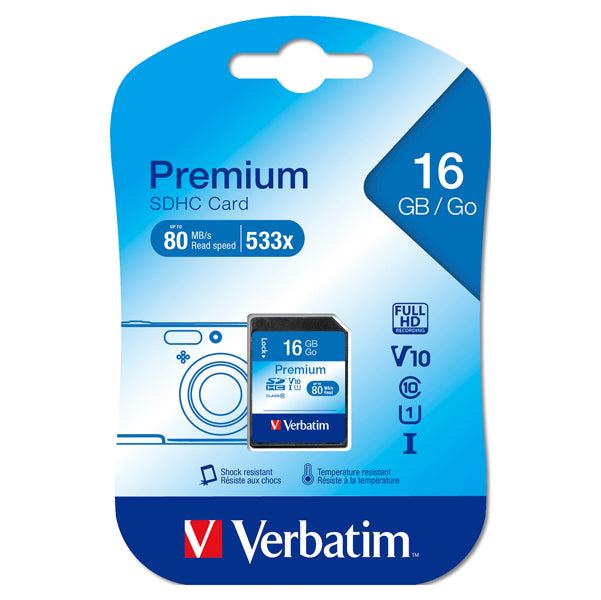 VERBATIM - 43962 - Verbatim - Scheda SDHC Classe 10 - 43962 - 16GB