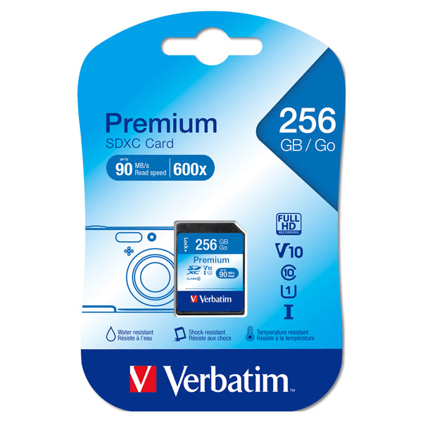 VERBATIM - 44026 - Vertbatim - Scheda SDHC Premium SDXC Class 10-UHS-1 - 44026 - 256GB