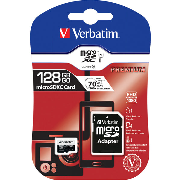VERBATIM - 44085 - Verbatim - Micro SDHC Classe 10 fino a 45mb-sec - 44085 - 128GB