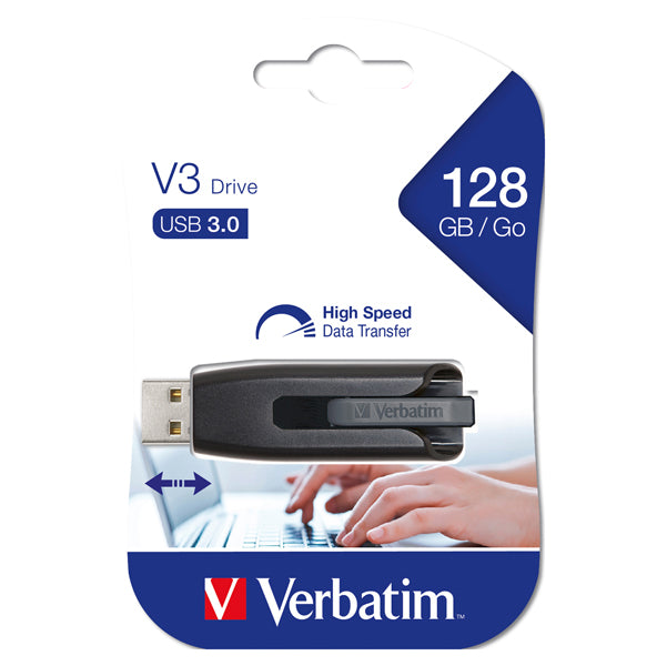 VERBATIM - 49189 - Verbatim - Usb 3.0 Superspeed Store'N'Go V3 Drive - Nero - 49175 - 128GB