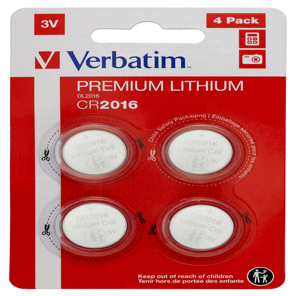VERBATIM - 49531 - Verbatim - Blister 4 MicroPile a pastiglia CR2016 - litio - 49531 - 3V