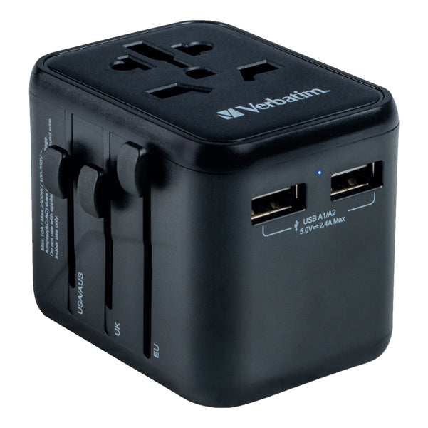 VERBATIM - 49543 - Verbatim - Adattatore viaggio UTA-02 con 2 x USB-A - VERB49543 -  Conf. da 1 Pz.