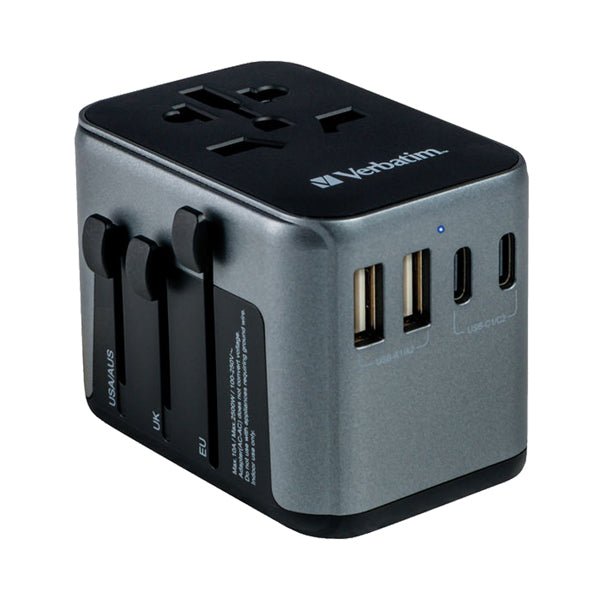 VERBATIM - 49545 - Verbatim - Adattatore da viaggio UTA-03 PD30W - QC - 2xUSB - 2xType-C