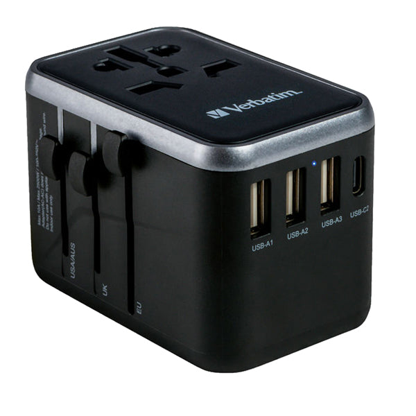VERBATIM - 49546 - Verbatim - Adattatore da viaggio UTA-04 PD61W - QC - 3xUSB - 2xType-C