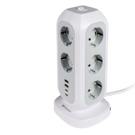 VERBATIM - 49547 - Verbatim - torre di alimentazione - multi-spina EUPT-01 con 2 x USB-C - 2 x USB-A
