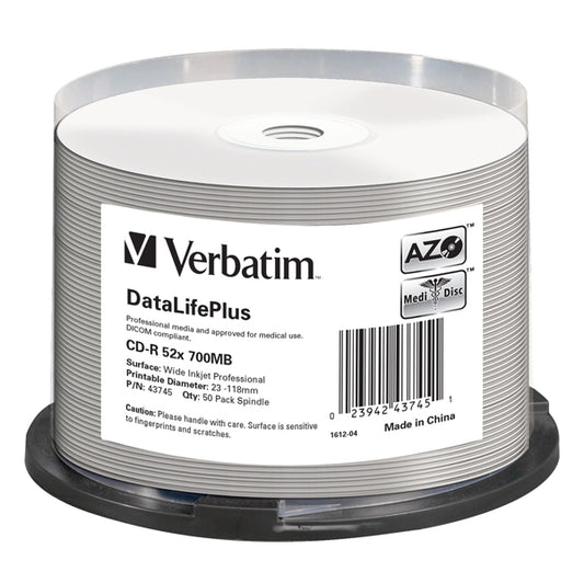 VERBATIM - 43745 - Verbatim - Scatola 50 CD-R Data Life Plus - spindle 1X-52X - 43745 - 700MB