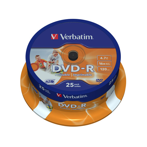 VERBATIM - 43538 - Verbatim - Scatola 25 DVD-R - stampabile - 43538 - 4,7GB