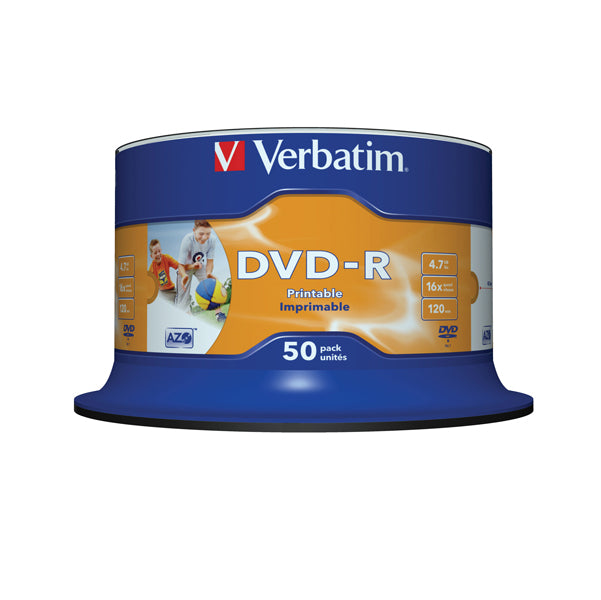 VERBATIM - 43533 - Verbatim - Scatola 50 DVD-R - stampabile - 43533 - 4,7GB