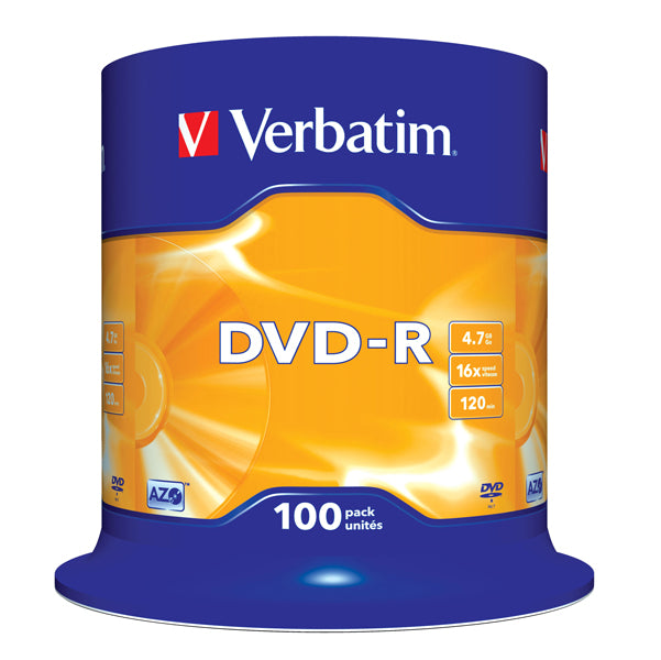VERBATIM - 43549 - Verbatim - Scatola 100 DVD-R - serigrafato - 43549 - 4,7GB