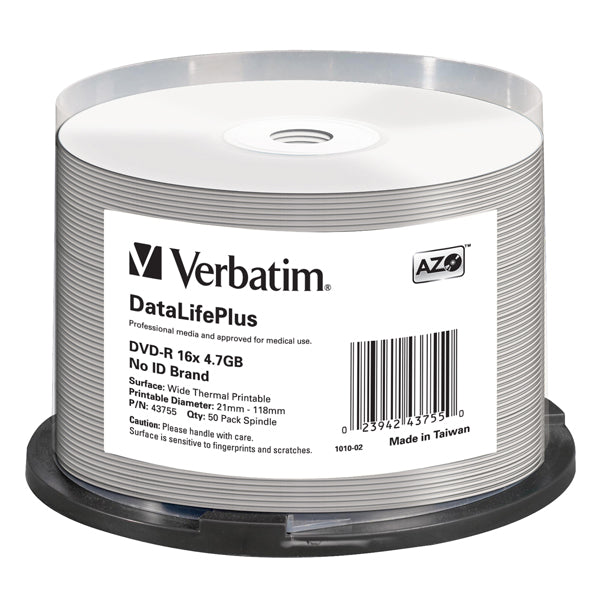 VERBATIM - 43755 - Verbatim - Scatola 50 DVD-R - stampabile - 43755 - 4,7GB