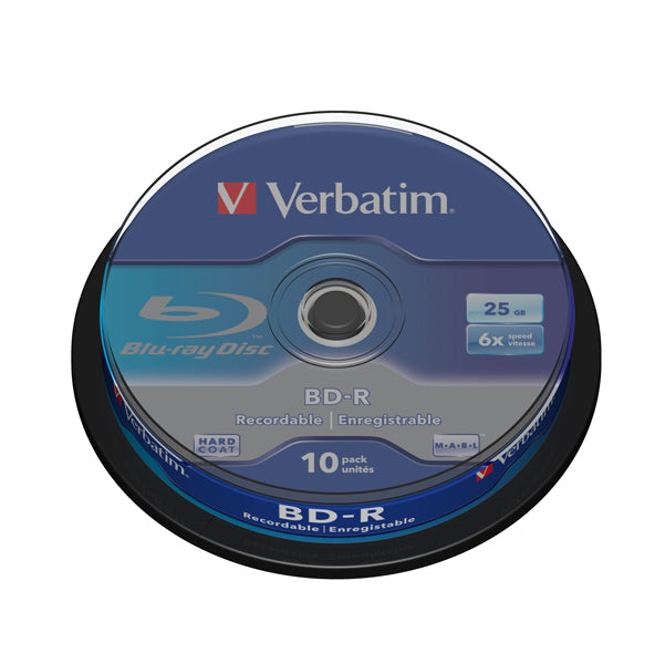 VERBATIM - 43742 - Verbatim - Scatola 10 DVD Blu Ray BD-R SL - Jewel Case - Bianco-Blu - 43742 - 25GB