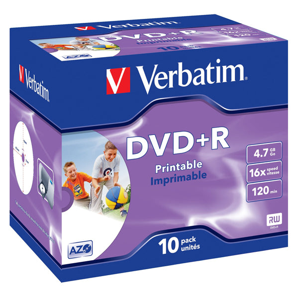 VERBATIM - 43508 - Verbatim - Scatola 10 DVD+R Jewel Case - stampabile - 43508 - 4,7GB