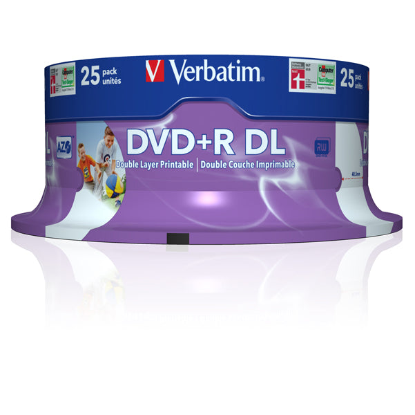 VERBATIM - 43667 - Verbatim - Scatola 25 DVD+R Dual Layer - serigrafato Spindle - 43667 - 8,5GB