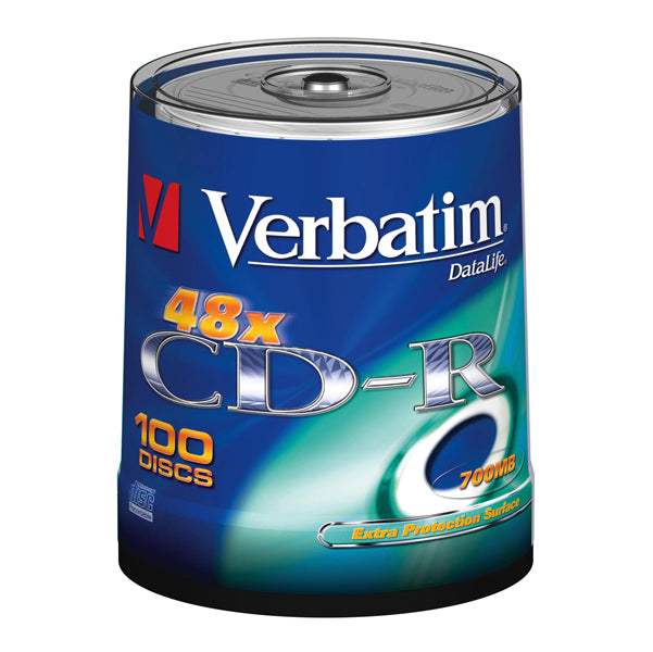 VERBATIM - 43411 - Verbatim - Scatola 100 CD-R DataLife Plus Extra Protection - 1x-52x - serigrafato - 43411 - 700MB
