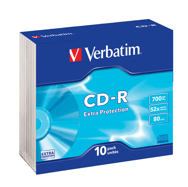 VERBATIM - 43415 - Verbatim - Scatola 10 CD-R DataLife Extra Protection - slim case - 52X - 700MB