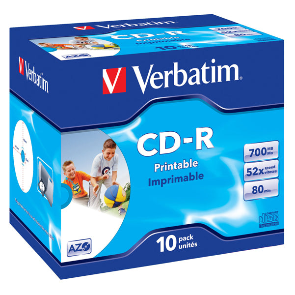 VERBATIM - 43325 - Verbatim - Scatola 10 CD-R DataLife Plus - Jewel Case - 1X-52X - stampabile inkjet - 43325 - 700MB