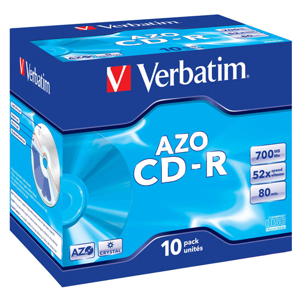 VERBATIM - 43327 - Verbatim - Scatola 10 CD-R DataLife Plus - Jewel Case - 1X-52X - serigrafata crystal - 43327 - 700MB